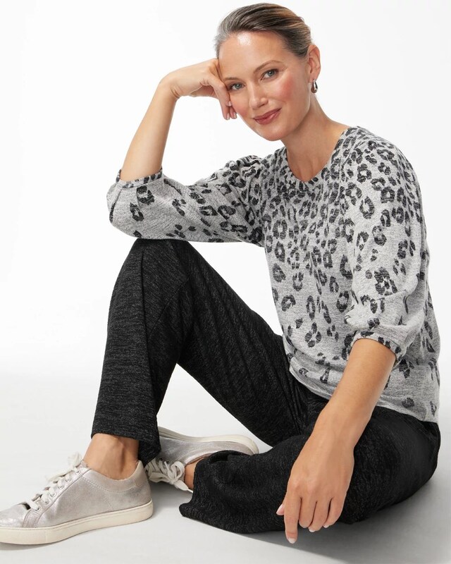 Zenergy Soft Essentials Animal Print Top - image 2